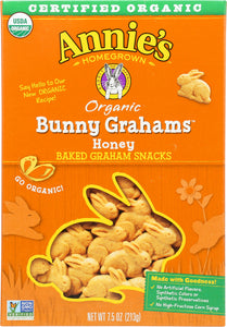 ANNIE'S HOMEGROWN: Bunny Grahams Honey Whole Grain Snacks, 7.5 oz