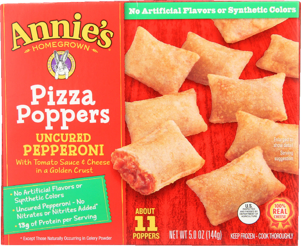 ANNIE'S HOMEGROWN: Pizza Poppers Uncured Pepperoni, 5 oz