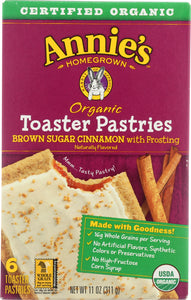 ANNIES HOMEGROWN: Organic Toaster Pastries Brown Sugar Cinnamon 6 ct, 11 oz