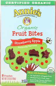 ANNIES HOMEGROWN: Organic Fruit Bite Strawberry, 3.15 oz