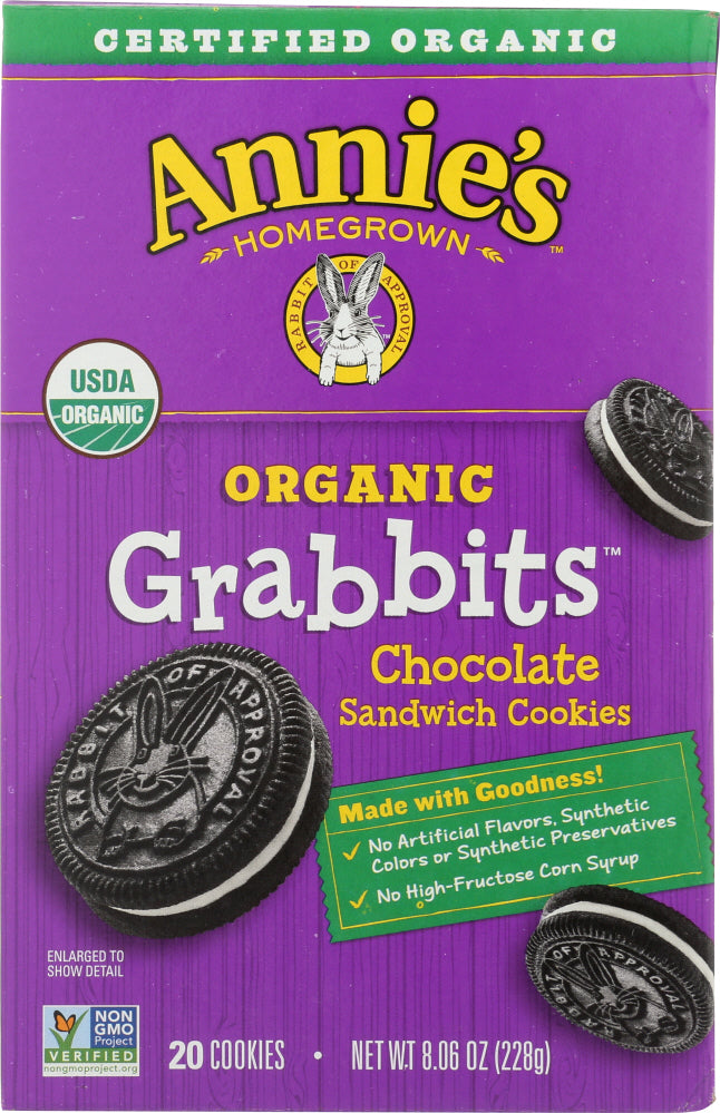 ANNIES HOMEGROWN: Organic Chocolate Sandwich Cookies, 8.06 oz