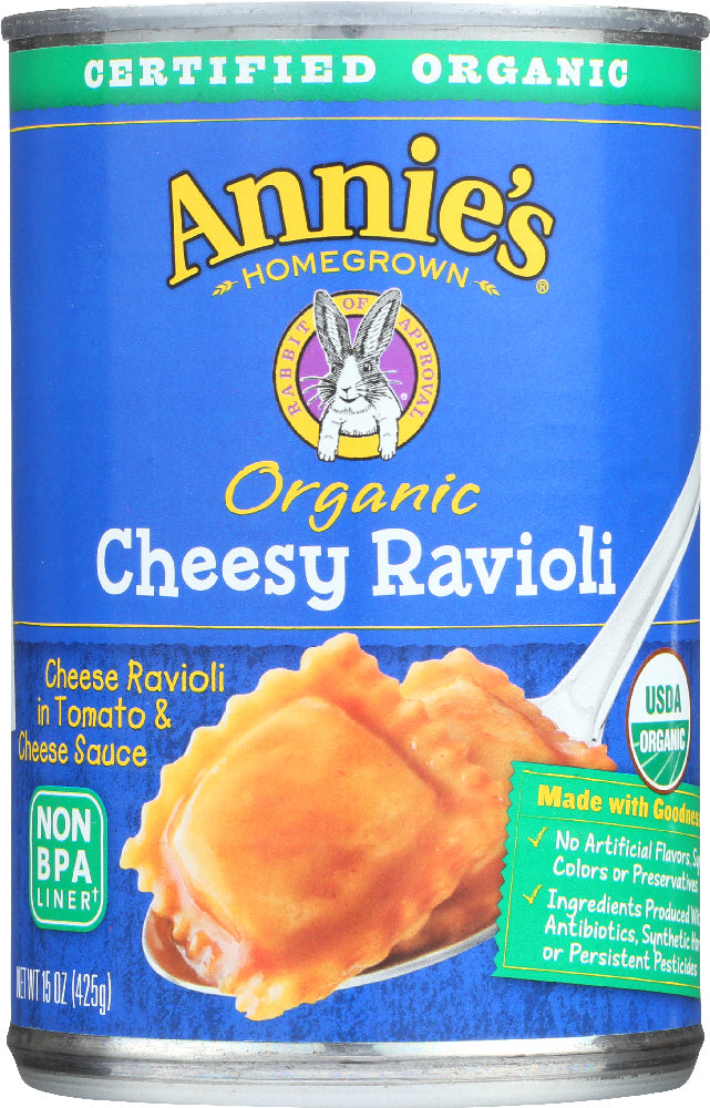 ANNIE'S HOMEGROWN: Organic Cheesy Ravioli, 15 Oz