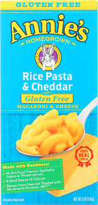 ANNIE'S HOMEGROWN: Gluten Free Rice Pasta and Cheddar Mac and Cheese, 6 oz