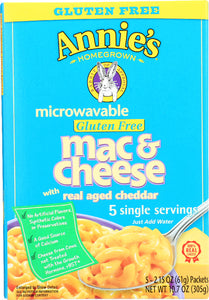 ANNIE'S HOMEGROWN: Microwavable Gluten Free Mac & Cheese, 10.7 Oz