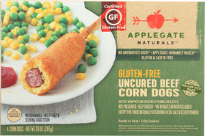 APPLEGATE: Gluten-Free Uncured Beef Corn Dogs, 10 oz