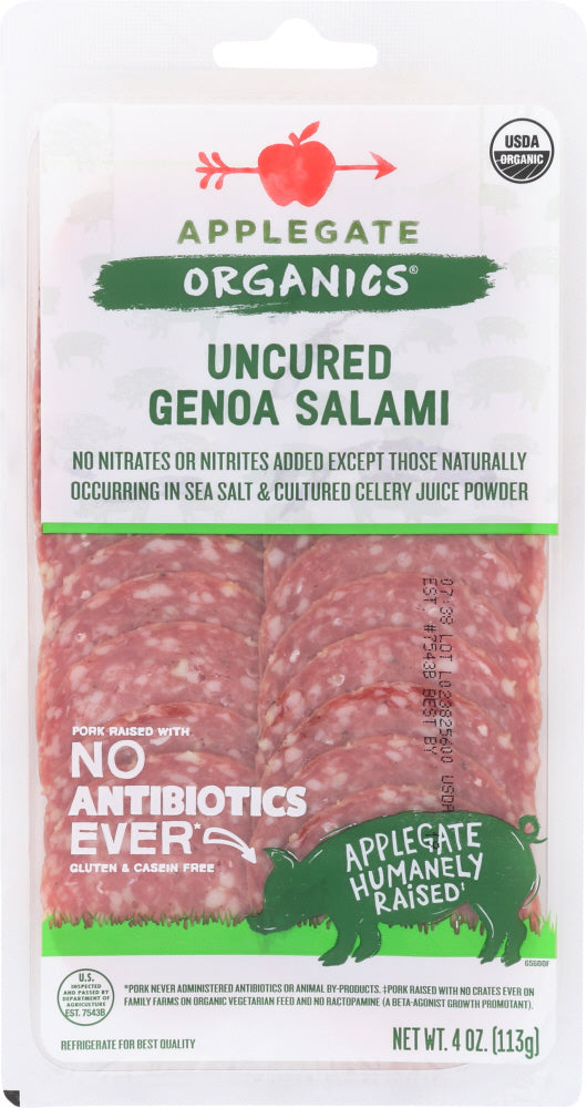 APPLEGATE: Organics Uncured Genoa Salami, 4 oz