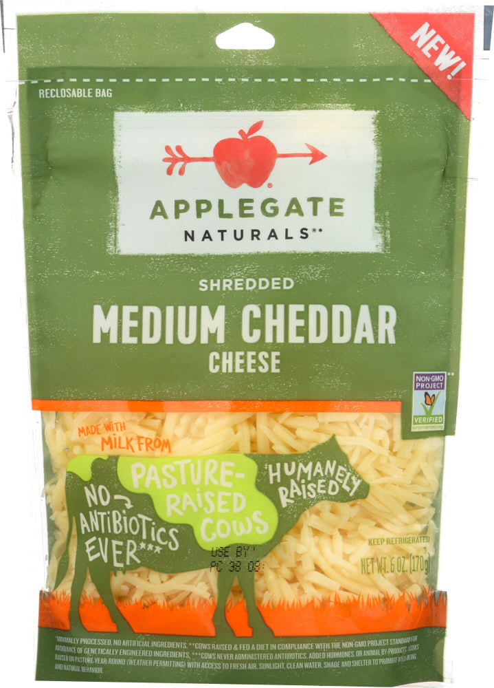 APPLEGATE: Naturals Shredded Medium Cheddar Cheese, 6 oz