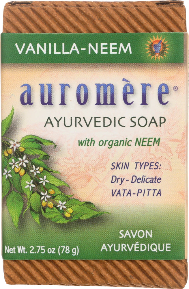 AUROMERE: Soap Bar Vanilla Neem 2.75 oz
