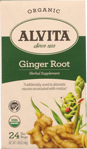 ALVITA: Ginger Tea Root Organic, 24 bg
