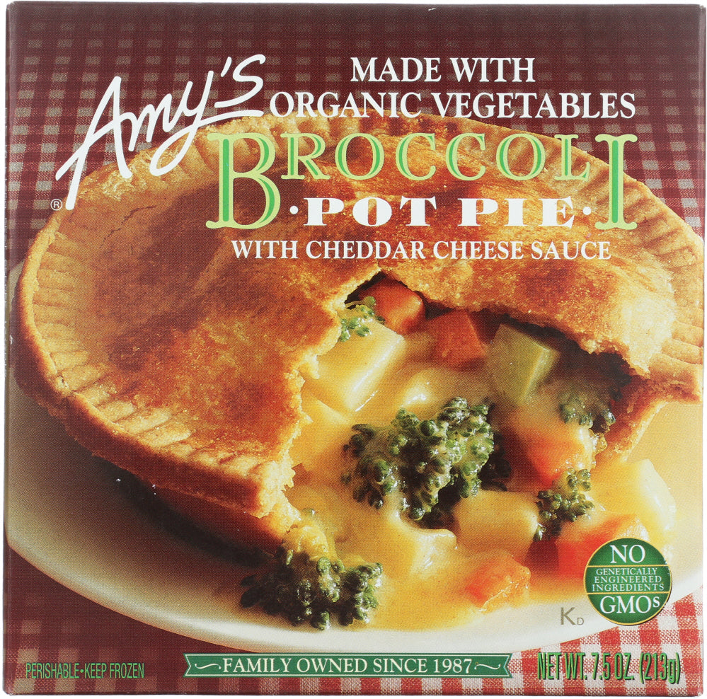 AMY'S: Broccoli with Cheddar Cheese Sauce Pot Pie, 7.5 Oz