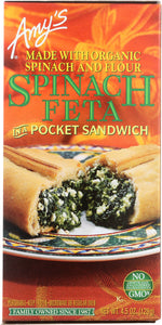 AMY'S: Spinach Feta in a Pocket Sandwich, 4.5 oz