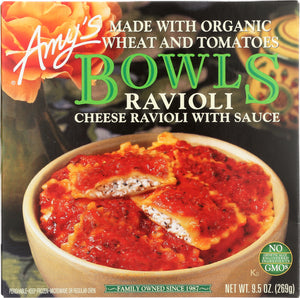 AMY'S: Cheese Ravioli with Sauce Bowl, 9.5 oz