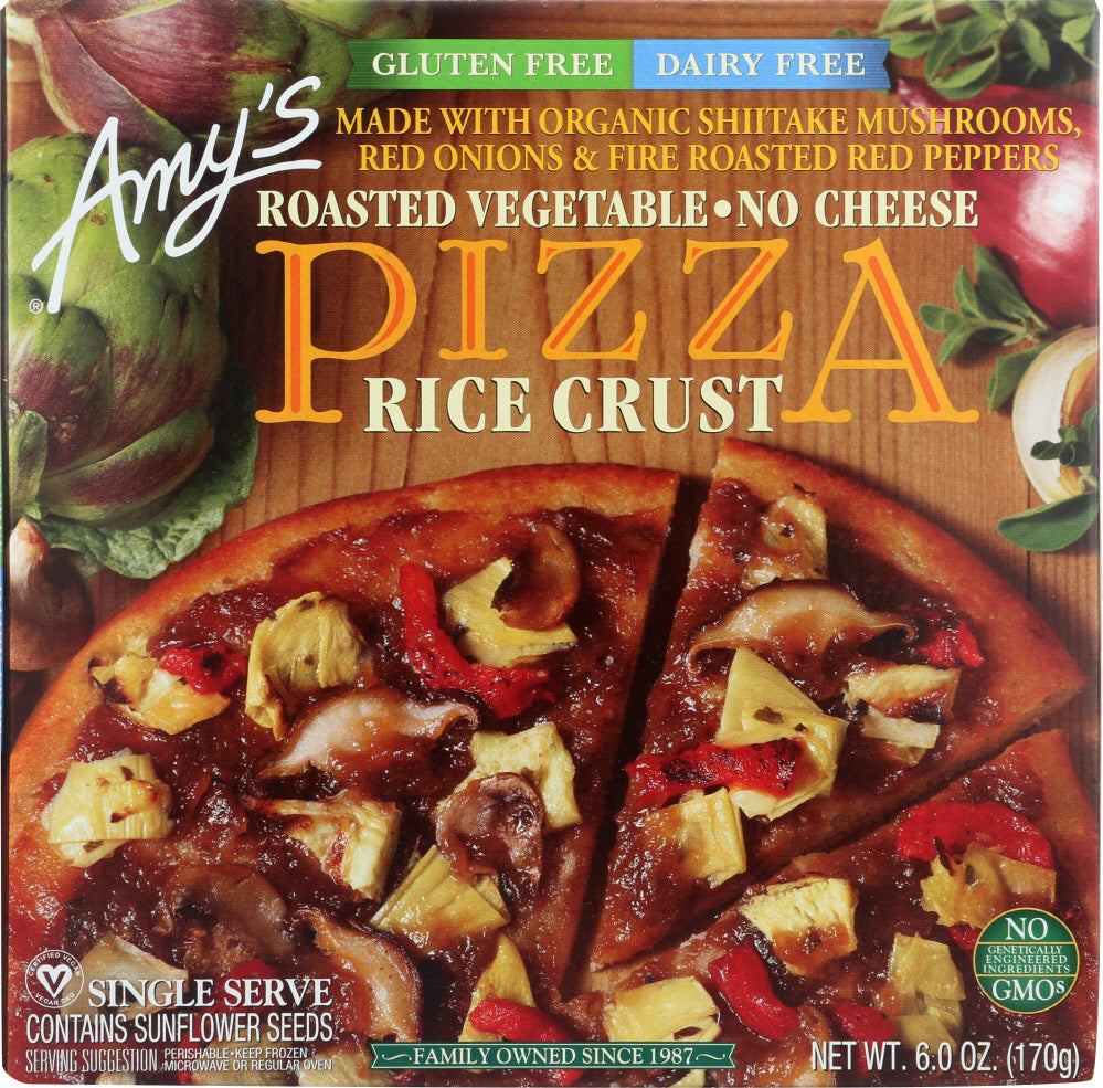 AMYS: Single Serve Rice Crust Roasted Vegetable Pizza, 6 oz