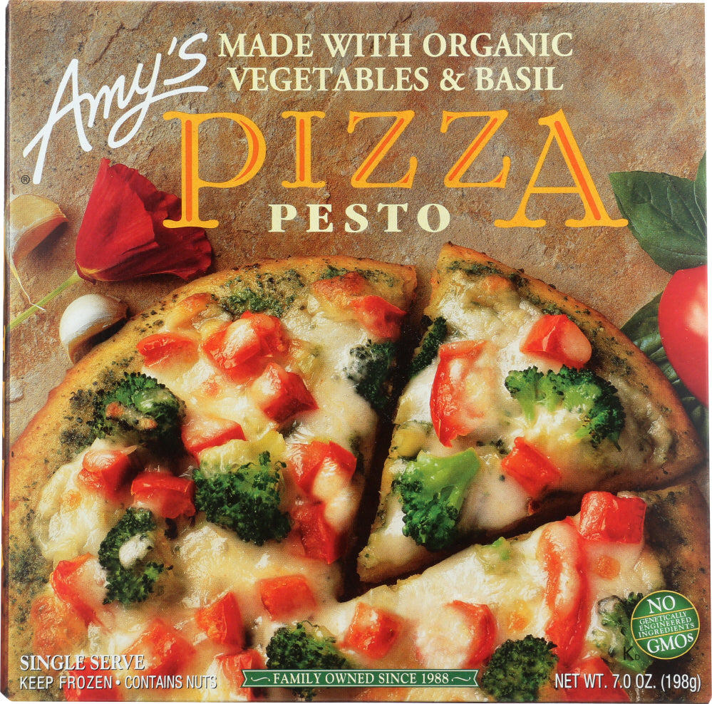 AMY'S: Single Serve Pesto Pizza with Organic Vegetables & Basil, 7 oz