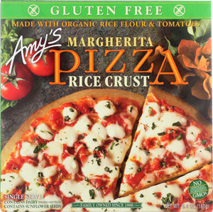 AMYS: Gluten Free Single Serve Margherita Rice Crust Pizza, 6.40 oz