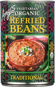 AMY'S: Vegetarian Organic Refried Beans Traditional, 15.4 Oz
