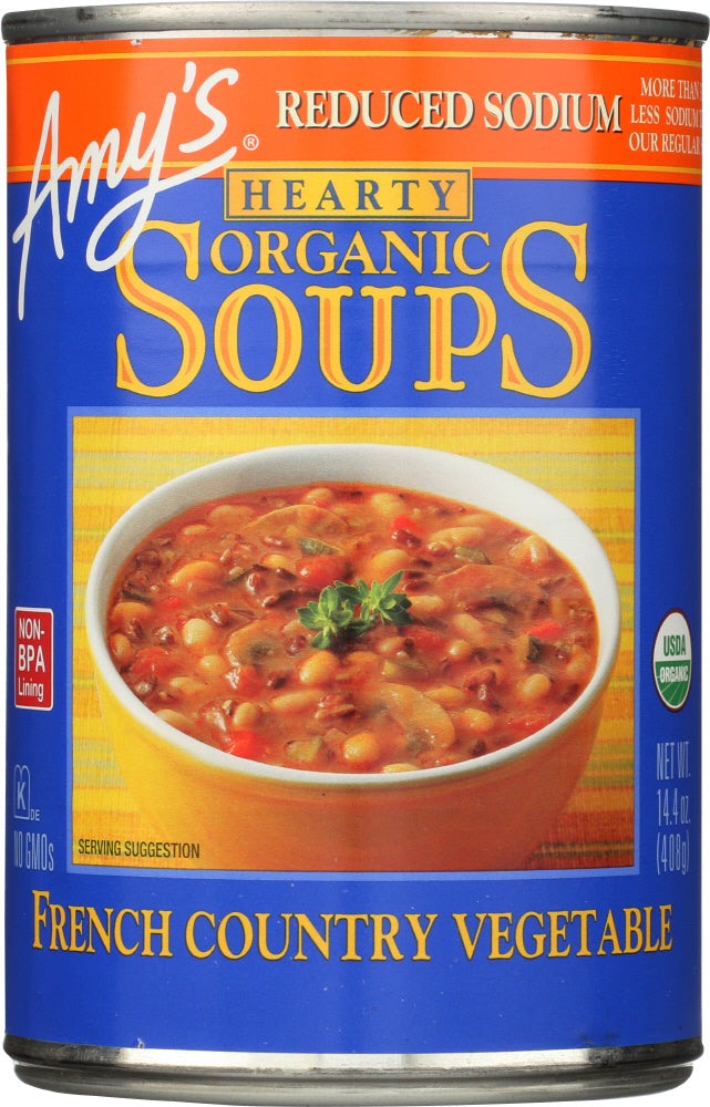 AMYS: Soup Vegetable French Country Light Sodium, 14.4 oz