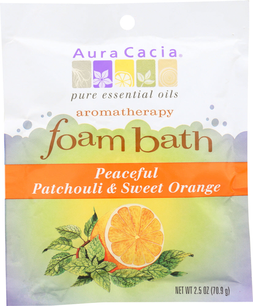 AURA CACIA: Peaceful Patchouli and Sweet Orange Foam Bath, 2.5 oz