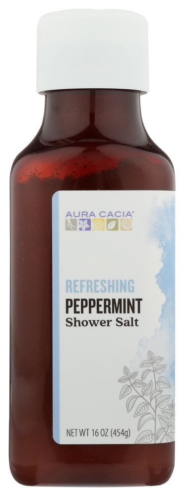 AURA CACIA: Relaxing Peppermint Shower Salt, 16 oz