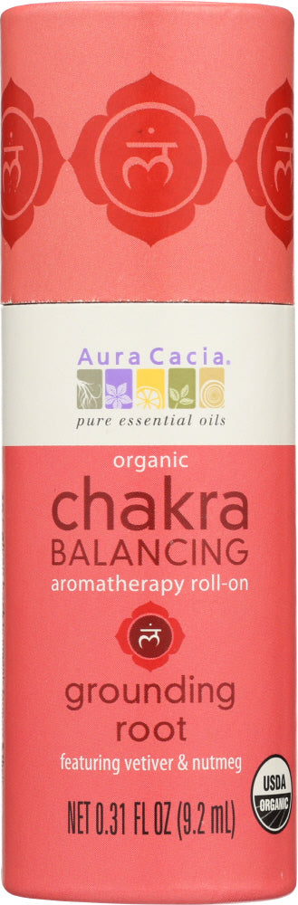 AURA CACIA: Chakra Balancing Aromatherapy Roll-On Grounding Root, 0.31 oz