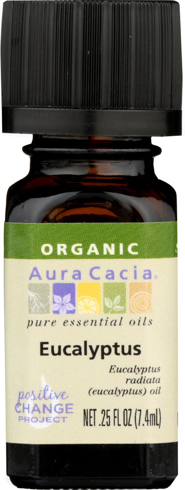 Aura Cacia Organic Eucalyptus Essential Oil, 0.25 Oz