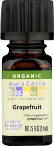 AURA CACIA: Organic Grapefruit Essential Oil, 0.25 oz