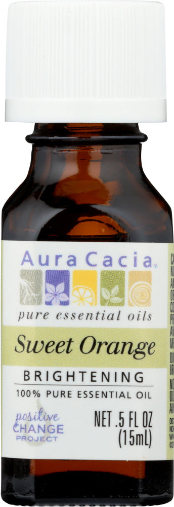 AURA CACIA: 100% Pure Essential Oil Sweet Orange, 0.5 Oz