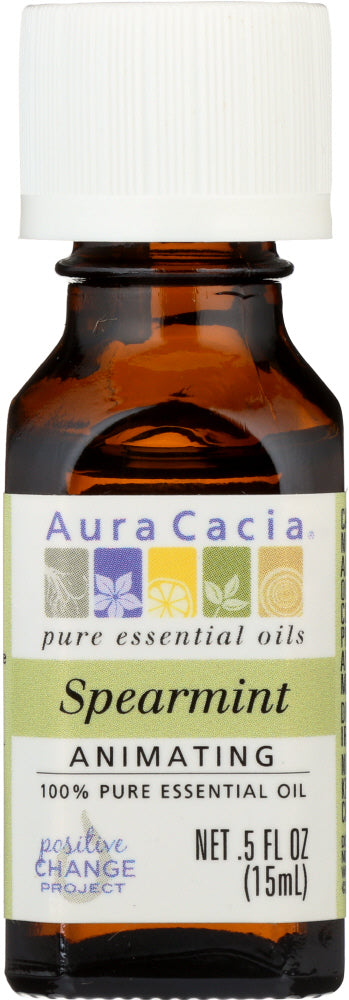 AURA CACIA: 100% Pure Essential Oil Spearmint, 0.5 Oz