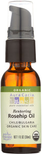 AURA CACIA: Organic Rosehip Oil with Vitamin E Natural Skin Care, 1 oz