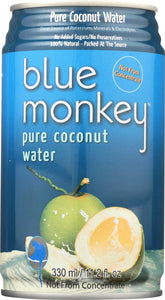 BLUE MONKEY: 100% Natural Pure Coconut Water No Pulp, 11.2 oz