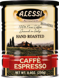 ALESSI: Caffe' Espresso 100% Pure Ground Coffee, 8.8 Oz