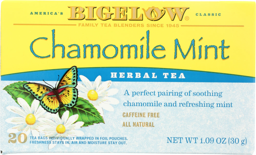 BIGELOW: Chamomile Mint Herb Tea All Natural Caffeine Free 20 tea bags, 1.09 oz