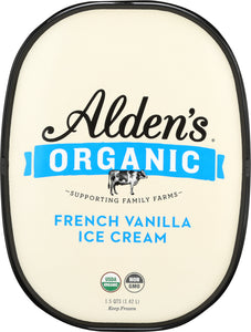 ALDENS ORGANIC: Ice Cream French Vanilla, 48 oz