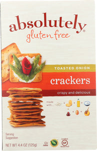 ABSOLUTELY GLUTEN FREE: Cracker Gluten Free Toasted Onion, 4.4 oz