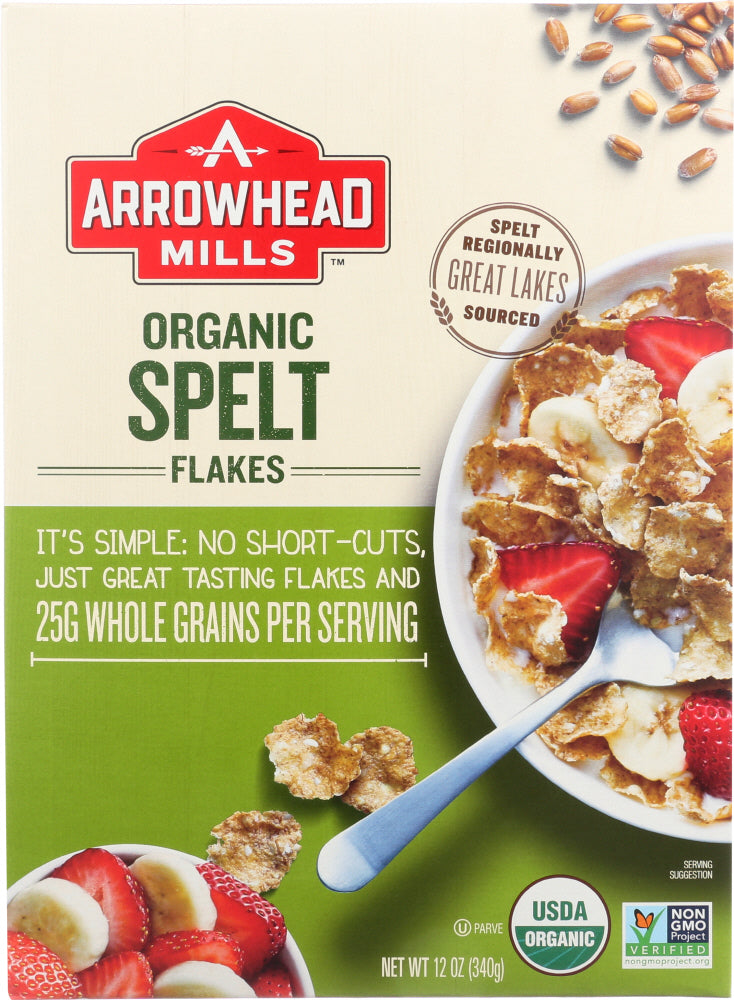 ARROWHEAD MILLS: Organic Spelt Flakes Whole Grain, 12 oz