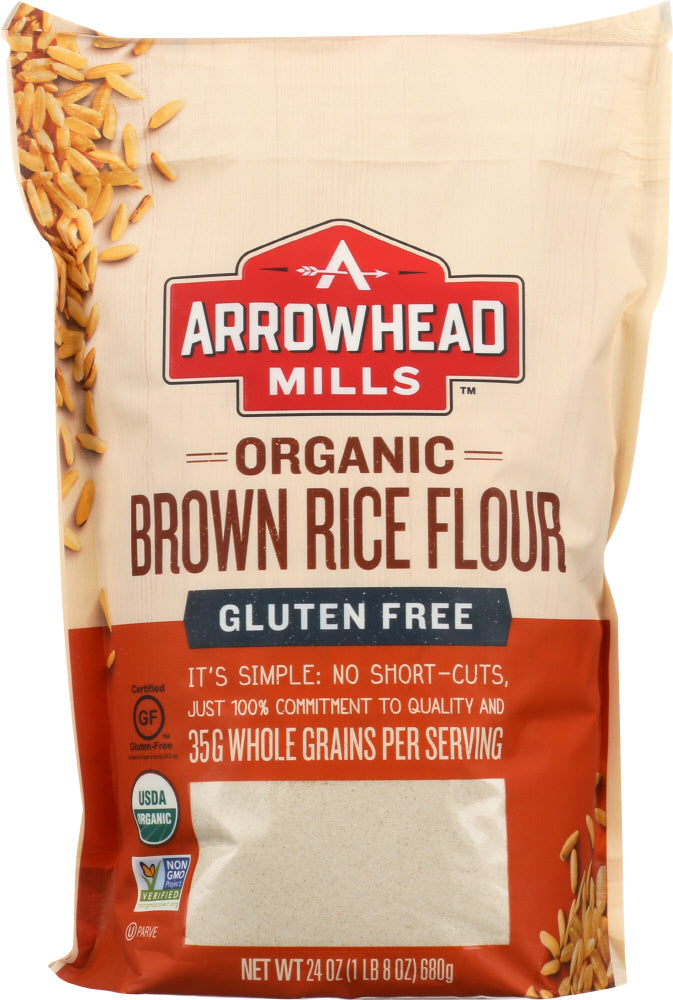 ARROWHEAD MILLS: Flour Long Brown Rice Organic, 24 oz