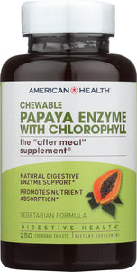 AMERICAN HEALTH: Papaya Enzyme with Chlorophyll Chewable, 250 Tablets