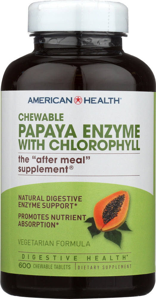 AMERICAN HEALTH: Papaya Enzyme with Chlorophyll Chewable, 600 Tablets