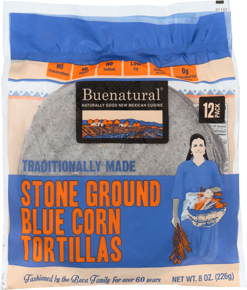 BUENATURAL: Stoneground Blue Corn Tortillas, 8 oz