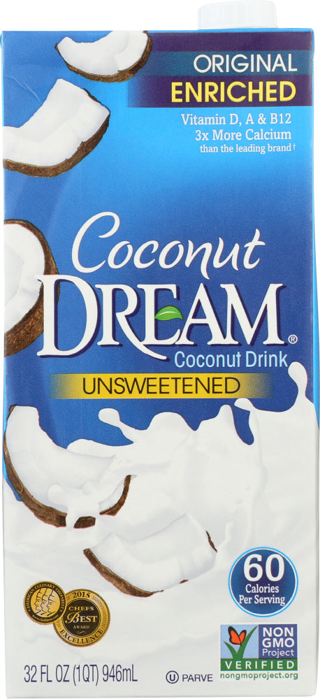 COCONUT DREAM: Enriched Unsweetened Original Coconut Drink, 32 oz
