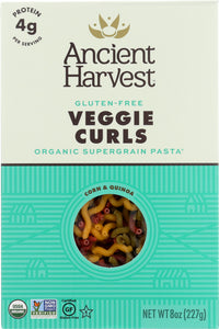 ANCIENT HARVEST: Organic Supergrain Pasta Veggie Curls Gluten Free, 8 oz