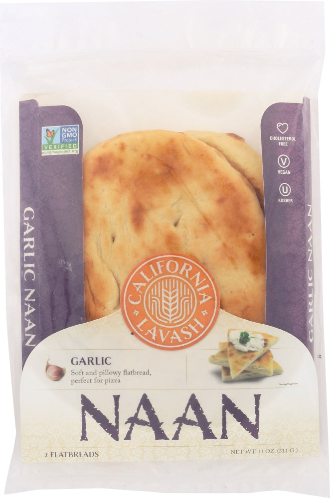 CALIFORNIA LAVASH: Naan Garlic, 11 oz