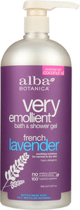 ALBA BOTANICA: Very Emollient Bath & Shower Gel French Lavender, 32 oz