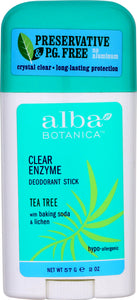 ALBA BOTANICA: Clear Enzyme Deodorant Stick Tea Tree, 2.5 oz