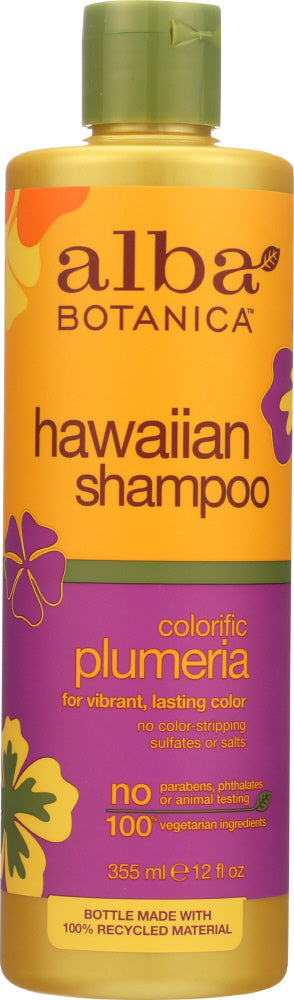 ALBA BOTANICA: Hawaiian Shampoo Colorific Plumeria, 12 oz