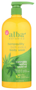 ALBA BOTANICA: Hempquiity Bath Soak & Body Wash, 32 oz