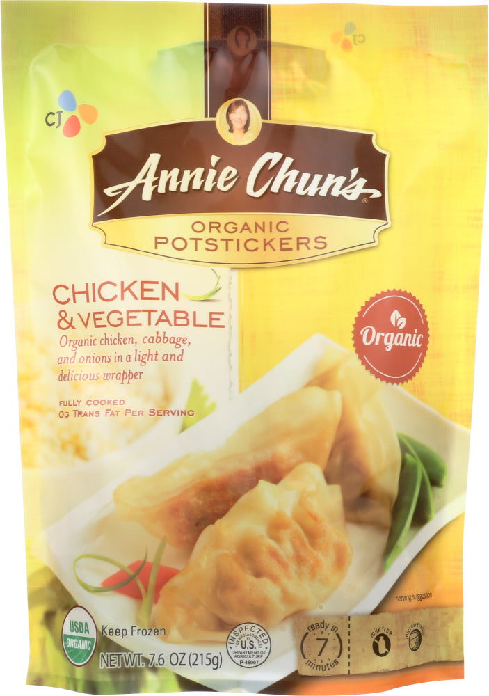 ANNIE CHUN'S: Potstickers Organic Chicken and Vegetable, 7.6 oz