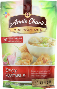 ANNIE CHUNS: Wonton Vegetable Spicy Mini, 8 oz