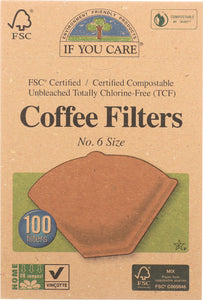 IF YOU CARE: Unbleached No.6 Coffee Filter, 100 Count