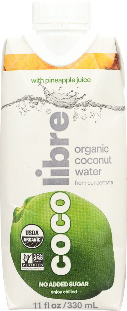 COCO LIBRE: Pure Organic Coconut Water with Pineapple, 11 oz